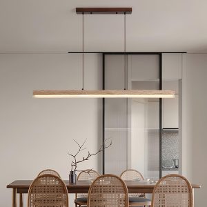 Alesandra - Nowoczesna podłużna lampa wisząca nad stół z trawertynu - Długość 120/150cm