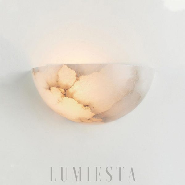 Flores - Stylowy alabastrowy kinkiet 32 cm, ciepłe światło