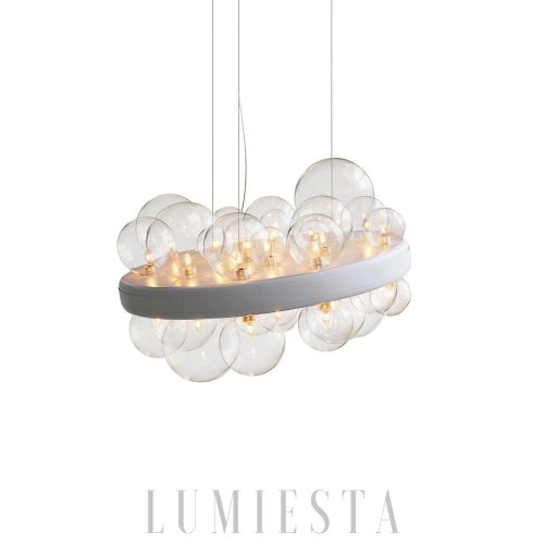 Gienah - Lampa sufitowa 46 kul, 60 cm – biała/przezroczysta