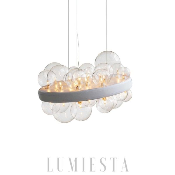 Gienah - Lampa sufitowa 46 kul, 60 cm – biała/przezroczysta