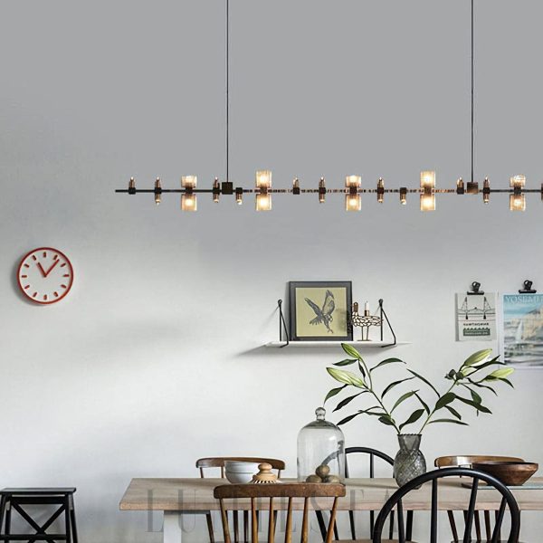 Lampa wisząca Semper Mia 120 cm, mosiężna, nowoczesna