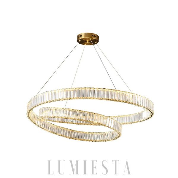 Chichester - Gold crystal LED chandelier – 3 colors