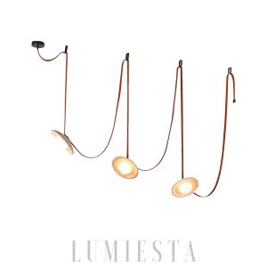 Żyrandol z trawertynu Ceylon płynące kable średnica 180cm