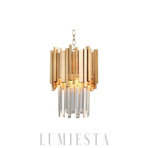 Luksusowa złota lampa Bourbons kryształowa 30x41cm