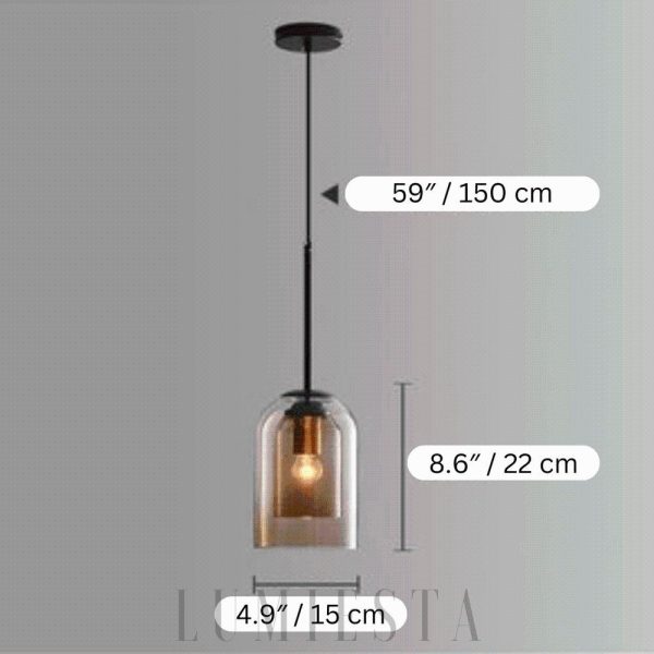 Stylowa lampa wisząca szklana w kształcie klosza do wnętrz