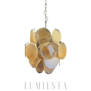 Vintage Murano Gold Glass Ceiling Chandelier 45cm