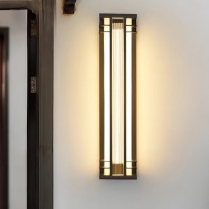 Elegancka nowoczesna lampa ścienna zewnętrzna podwójna