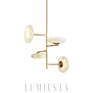 Luksusowy żyrandol alabastrowy złoty 58cm nowoczesny design