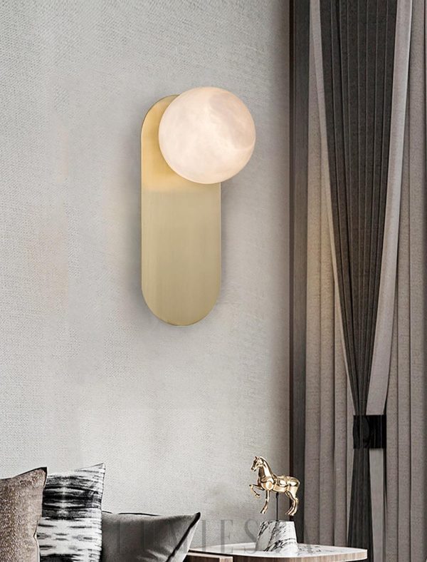 Serengeti - Złota alabastrowa lampa ścienna Ø12 cm