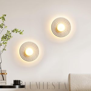 Andorra - Beżowa lampa ścienna - pierścienie 33 cm