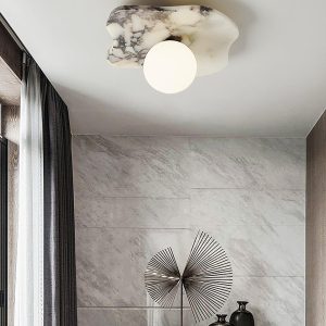 Marmurowa nieregularna lampa ścienna Biały 24cm 23cm