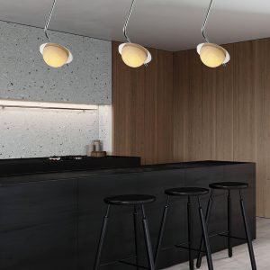 Elegancka lampa wisząca Alabaster Chic 20 cm biała/chrom