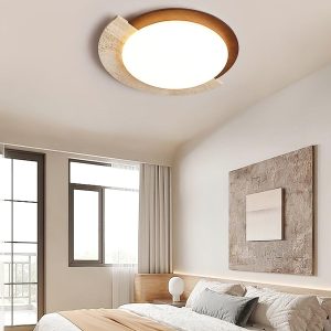 Halo - Lampa sufitowa w kształcie okręgu z travertynu 58cm