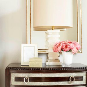 Seraph - Elegancka alabastrowa lampa stołowa 65 cm, biała