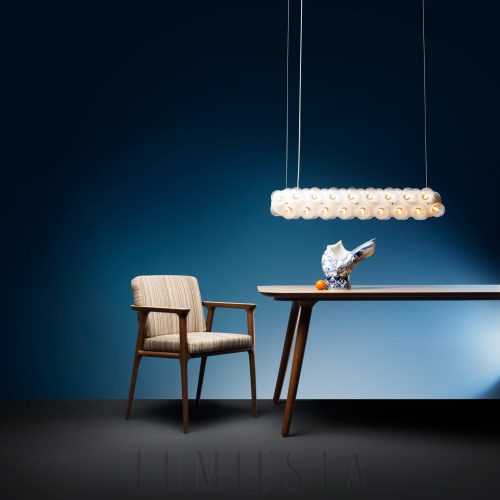 Lampa wisząca podwójna Prop Light 99 cm - boczny profil dwóch okrągłych form