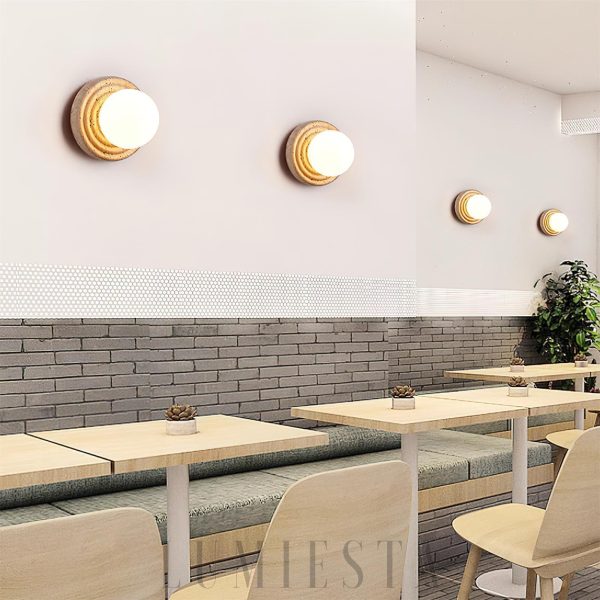 Kinkiet Elira trawertyn okrągły minimalistyczny 18cm beżowy