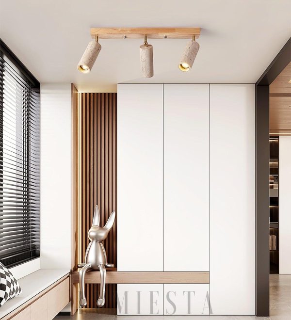 Nimbus - Lampa sufitowa z naturalnego trawertynu, 3/4 punktowa, 60/80cm