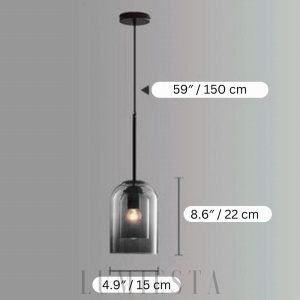 Stylowa lampa wisząca szklana w kształcie klosza do wnętrz