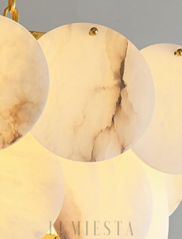 Multin - lampa wisząca w stylu alabastrowym z mosiądzu