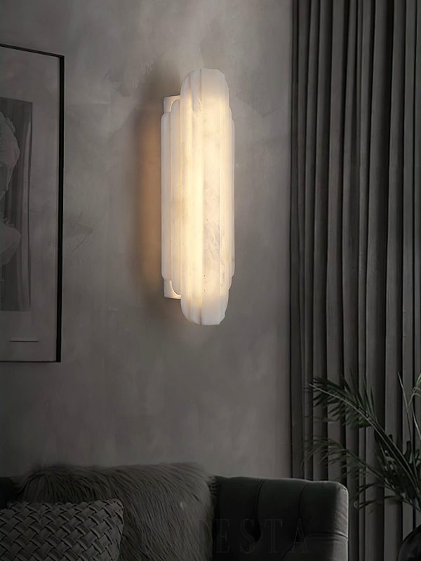 Reslera - Luksusowy kinkiet alabastrowy pionowy 50 i 75 cm