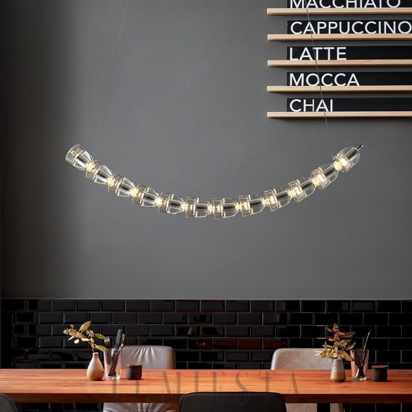 Nowoczesny żyrandol Gabriel A, chrom, 26 ramion, 160 cm