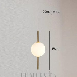 Lampa wisząca z podwójnym okrągłym kloszem - złota obręcz i szklane klosze