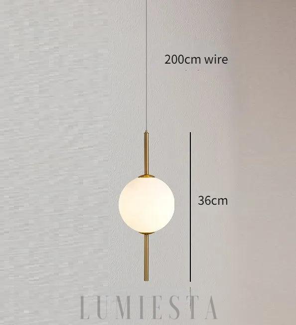 Lampa wisząca z podwójnym okrągłym kloszem - złota obręcz i szklane klosze