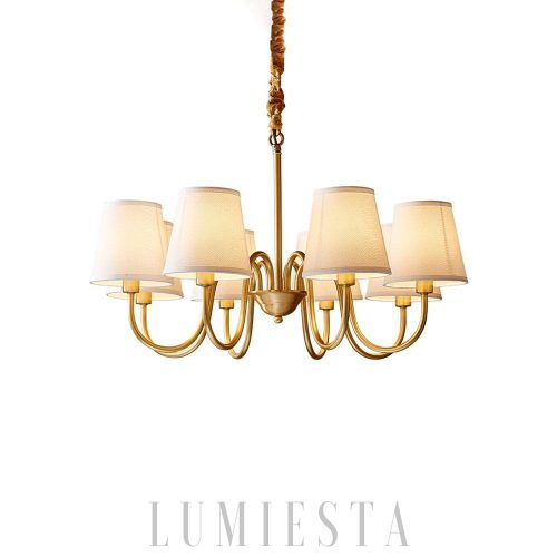 Fazrpip wisząca retro złota z abażurami 3/5/6/8/10 głów