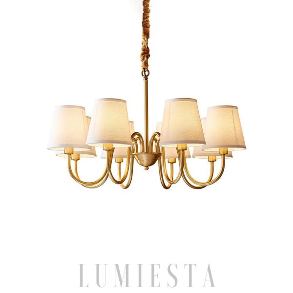 Fazrpip wisząca retro złota z abażurami 3/5/6/8/10 głów