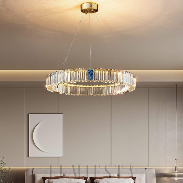 Roman - Lampa wisząca Ring złota, kryształ 40/60/80/100 cm