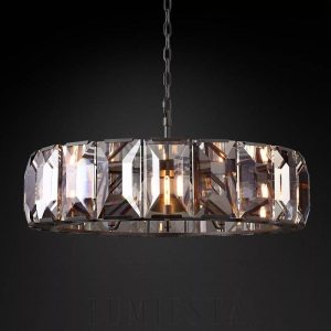 Feniks - Elegancka lampa wisząca szklana 108 cm mosiężna