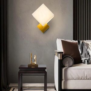 Gatsby - Nowoczesny biały kinkiet ścienny z alabastru