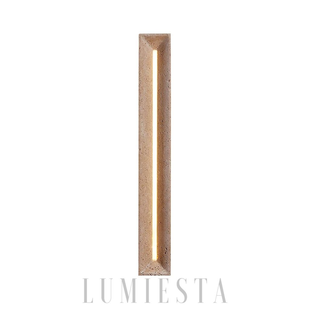 Kinkiet trawertynowy beżowy prostokątny - kinkiet trawertynowy beżowy prostokątny 8 cm x 60 cm