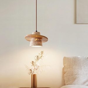 Lampa wisząca Conical z trawertynu w stylu vintage 20cm