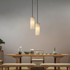 Nula - Lampa wisząca Alabaster cylindryczna, biała