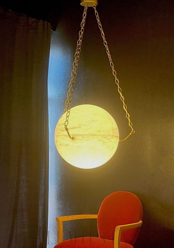 Atlas - Lampa wisząca Sphere — alabaster, nowoczesna