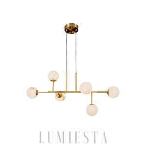 Elegancki żyrandol alabastrowy mosiężny 105–110 cm