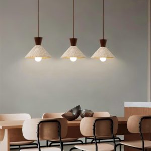 Lampa wisząca Cone z trawertynu stylowy stożek do jadalni