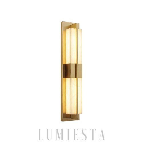 Illimani - Nowoczesny kinkiet mosiężny z alabastrem