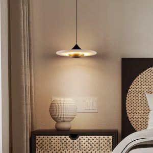 Stratford - Alabastrowa lampa wisząca, złoto-czarna