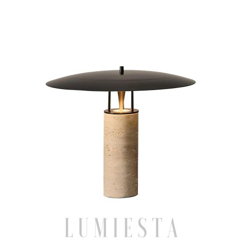Luna - Lampa stołowa Travertine, żółto-czarna