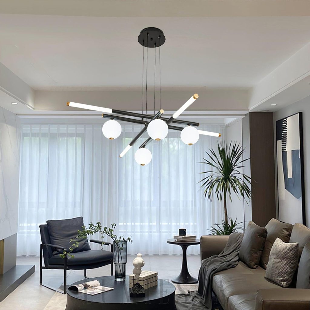 Lampa sufitowa Cellar czarna, pięć regulowanych głowic LED na aluminiowej podstawie