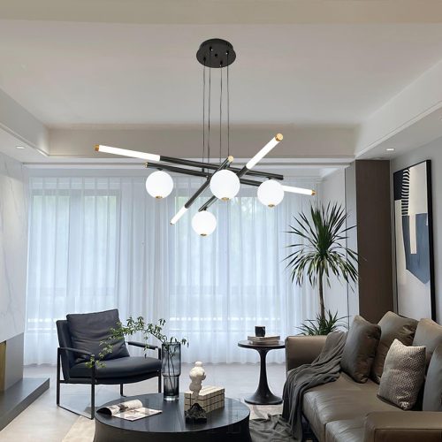 Lampa sufitowa Cellar czarna, pięć regulowanych głowic LED na aluminiowej podstawie