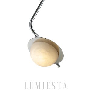 Elegancka lampa wisząca Alabaster Chic 20 cm biała/chrom