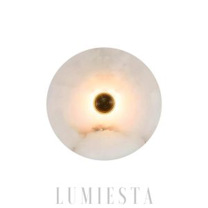Okrounda - Lampa Ścienna Alabastrowa Złoto Biała Ciepła Zimna