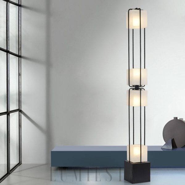 Syberia - lampa podłogowa minimalistyczna w kolorze czarnym