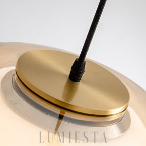Lampa wisząca z bąbla z przezroczystego szkła - pełny widok oprawy