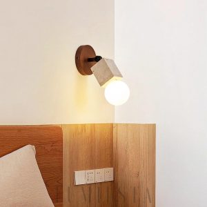 Regulowany kinkiet ścienny kostka trawertyn beżowy 10x24cm