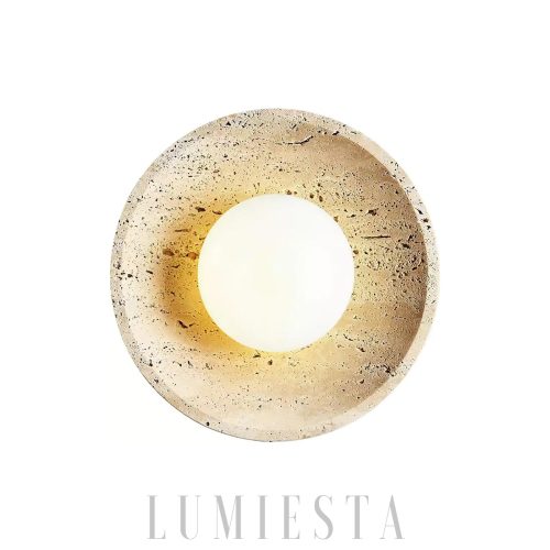 Tahiti - Beżowa lampa ścienna z travertynu Lunar Eclipse