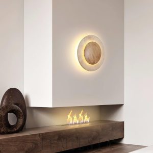 wm_7750204422131645388.jpg Elegancka okrągła lampa ścienna trawertyn drewno 25cm ciepła